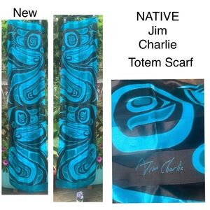 NEW ⭐️ NATIVE tall Totem scarf, Jim Charlie Artist